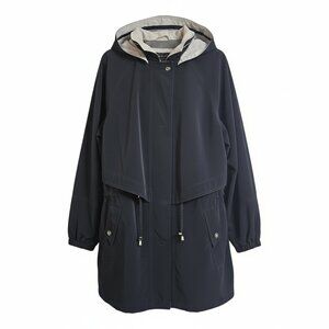 Brogden Men's Dark Grey Hooded anorak, trench-style raincoat, size L